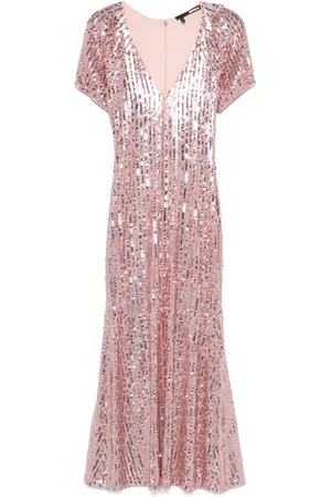 ROTATE Vestido midi bordado con lentejuelas