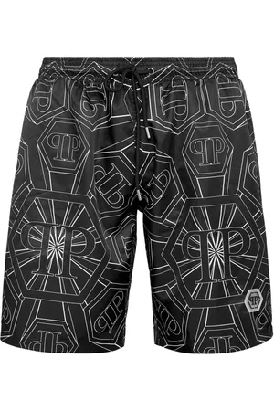Philipp Plein Shorts de playa con monograma estampado