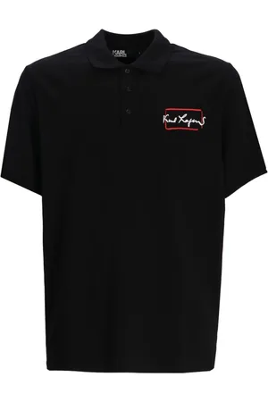 Karl Lagerfeld Playera tipo polo con estampado gráfico