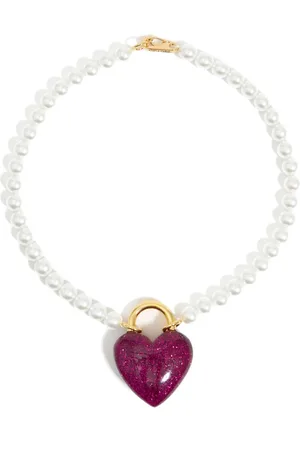 Bimba y Lola Collar con dije de corazón y perlas