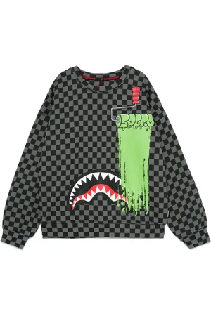 Sprayground Sudadera con motivo de cuadros de ajedrez