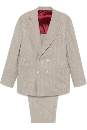 Brunello Cucinelli Traje con estampado de rayas diplomáticas