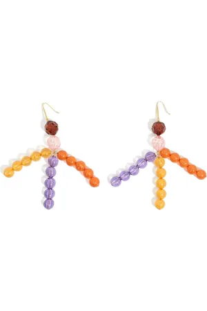 Bimba y Lola Aretes con cuentas multicolores