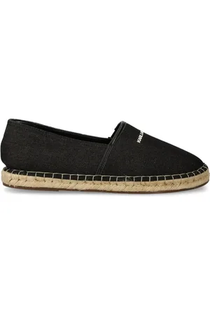 Karl Lagerfeld Embroidered logo denim espadrilles