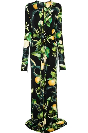 Roberto Cavalli Vestido con limones estampados