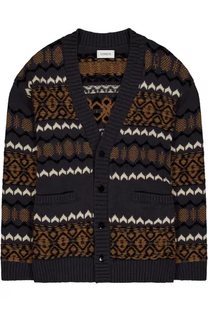 LANEUS Cárdigan tejido de intarsia