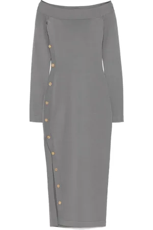 Elisabetta Franchi Vestido midi con hombros descubiertos