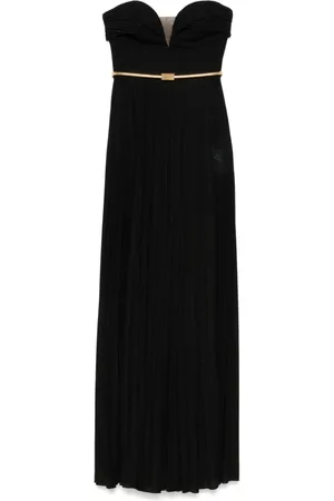 Elisabetta Franchi Vestido largo de lúrex con diseño plisado