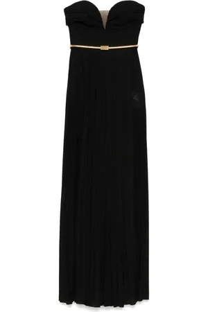Elisabetta Franchi Vestido largo de lúrex con diseño plisado