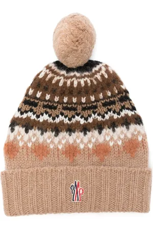 Moncler Gorro tejido con logo en intarsia