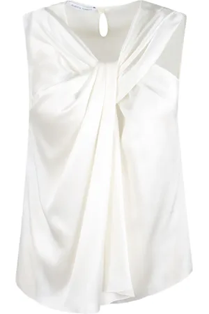 Alberta Ferretti Top de satén drapeado