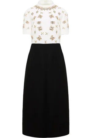 DICE KAYEK Vestido midi con detalles de cristal