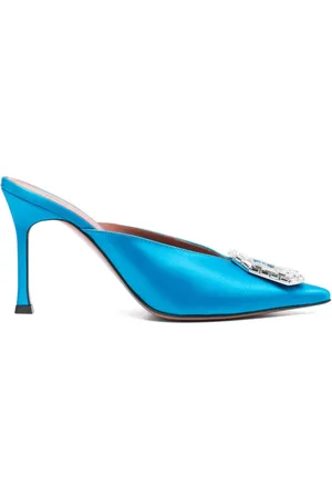 Amina Muaddi Mules Camelia con tacón 90mm