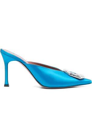 Amina Muaddi Mules Camelia con tacón 90mm