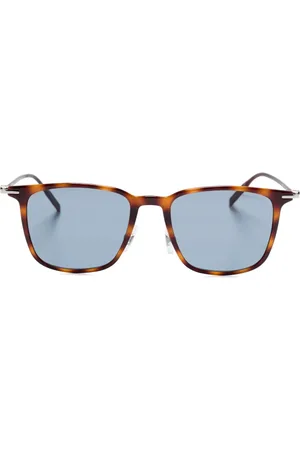 Montblanc Lentes de sol con armazón estilo carey