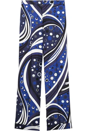 Puccini Pantalones de seda con estampado fontane