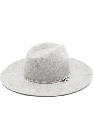 ERMANNO SCERVINO Sombrero fedora con detalle de cristal