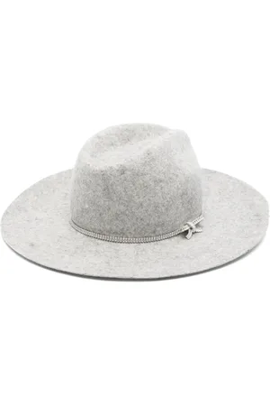 ERMANNO SCERVINO Sombrero fedora con detalle de cristal