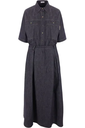 Brunello Cucinelli Vestido midi de mezclilla
