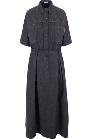 Brunello Cucinelli Vestido midi de mezclilla