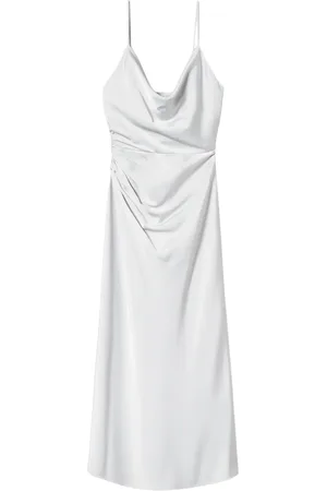 Twin-Set Vestido midi con diseño drapeado y efecto satinado