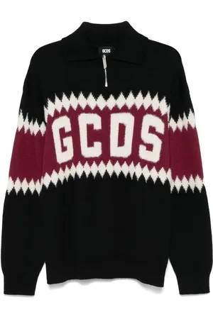 GCDS Suéter con logo en intarsia