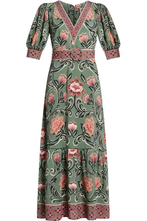 Farm Rio Vestido largo con estampado floral
