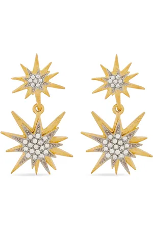 Kenneth Jay Lane Aretes con detalles de cristal