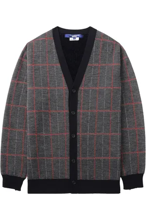 JUNYA WATANABE Cárdigan con motivo de cuadros y cuello en V