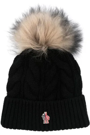 Moncler Gorro en tejido de ochos con pompón