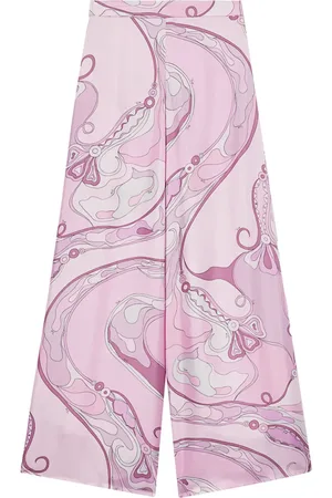 Puccini Pantalones anchos con orquídeas estampadas