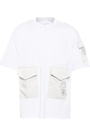 SACAI Playera con bolsillos y solapa