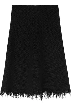 Jil Sander Falda acampanada con detalles deshilachados