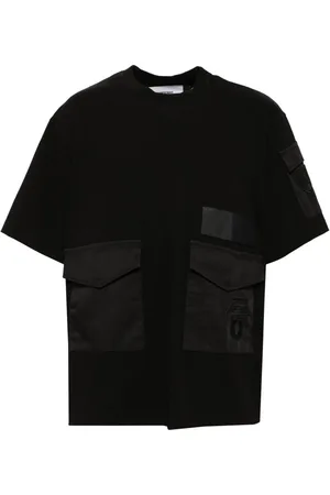 SACAI Playera con bolsillos y solapa