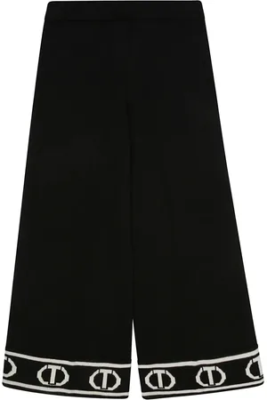 Twin-Set Pantalones con logo en intarsia
