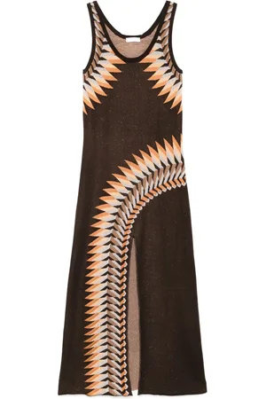 Paco rabanne Vestido largo con estampado gráfico