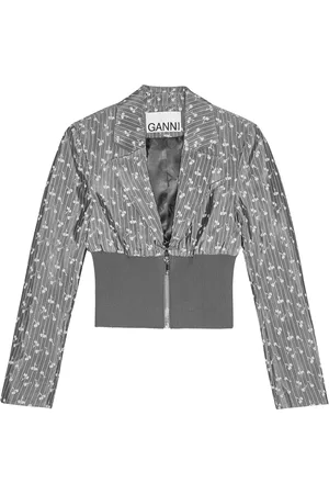 Ganni Blazer corto en jacquard