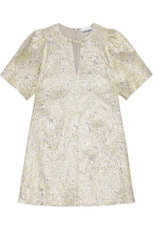 Ganni Vestido midi con motivo en jacquard