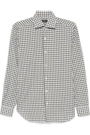 BARBA Camisa con estampado de cuadros