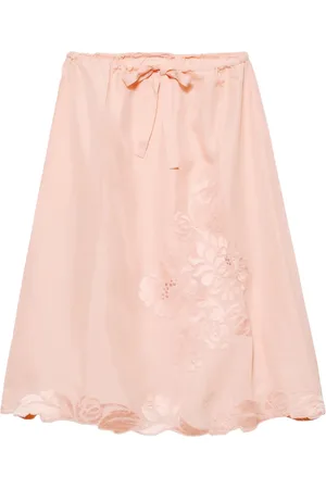 Prada Falda de seda bordada