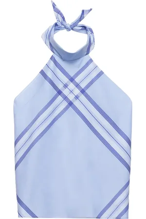 Prada Top corto con motivo de cuadros