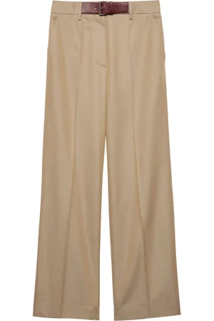 Prada Pantalones de sarga con cinturón