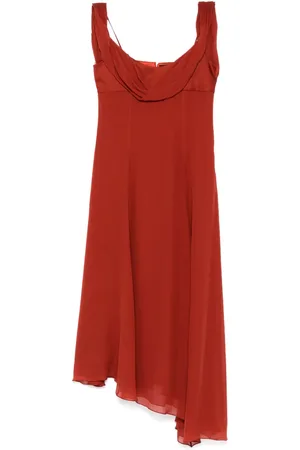 DEL CORE Vestido midi con diseño drapeado