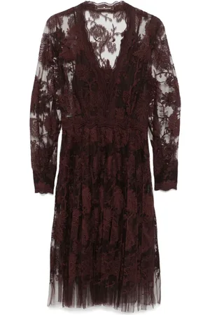 ERMANNO SCERVINO Vestido midi con encaje floral