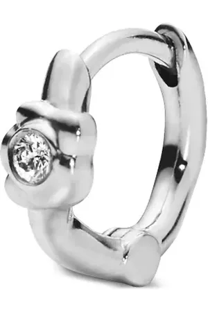 Maria Black Arete Flora en oro blanco de 14kt con diamante