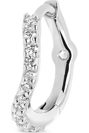 Maria Black Arete Wave en oro blanco de 14kt con diamante