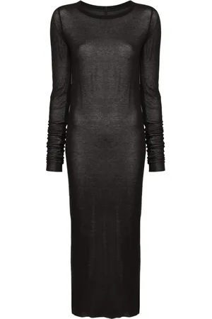 Rick Owens Vestido midi con diseño tejido de canalé