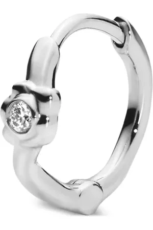 Maria Black Arete Flora en oro blanco de 14kt con diamante
