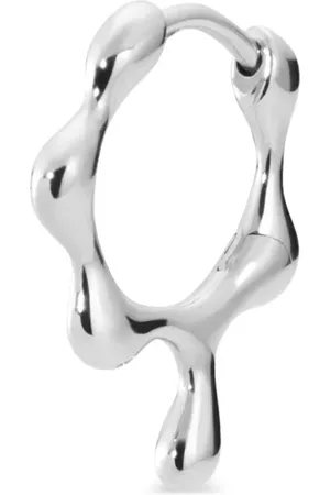 Maria Black Arete Clover en oro blanco de 14kt