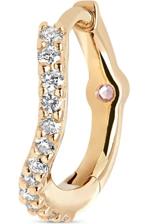 Maria Black Arete Wave en oro amarillo de 14kt con diamantes